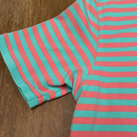 Southern Tide Men's Polo Shirt - Green & Pink Striped - Size L (40) - EUC - Picture 8 of 9